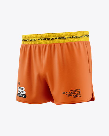 Men's Shorts Mockup - Half Side View - Men's+Side+Striped+Grey+Melange+Sport+Pants