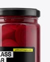 Clear Glass Jar with Pickled Beets Mockup