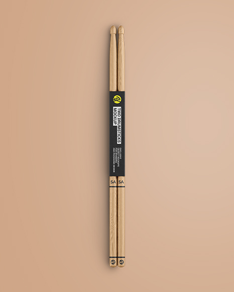 Matte Wooden Drumsticks Mockup
