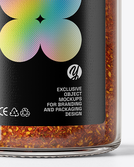 Glass Jar with Taco Seasoning Mockup
