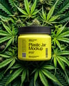 Plastic Supplements Jar on a Hemp Leaves Mockup