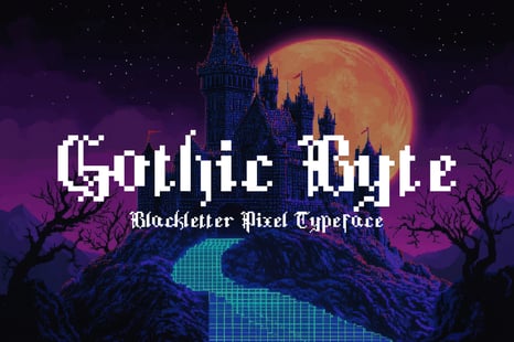Gothic Byte - Blackletter 8Bit Typeface - Fantasy fonts