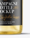 Clear Glass White Champagne Bottle Mockup