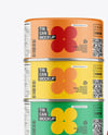 Five Matte Tin Cans Mockup