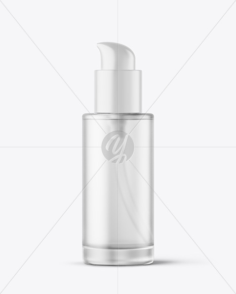 Frosted Cosmetic Bottle with Pump Mockup
