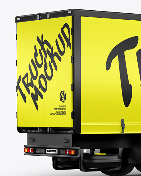 Semi Trailer Truck Mockup - Back Half Side View