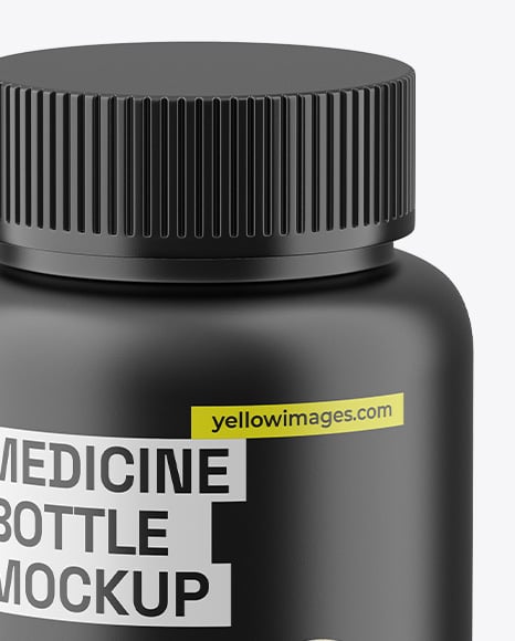 Matte Medicine Pill Bottle Mockup – High-Angle Shot