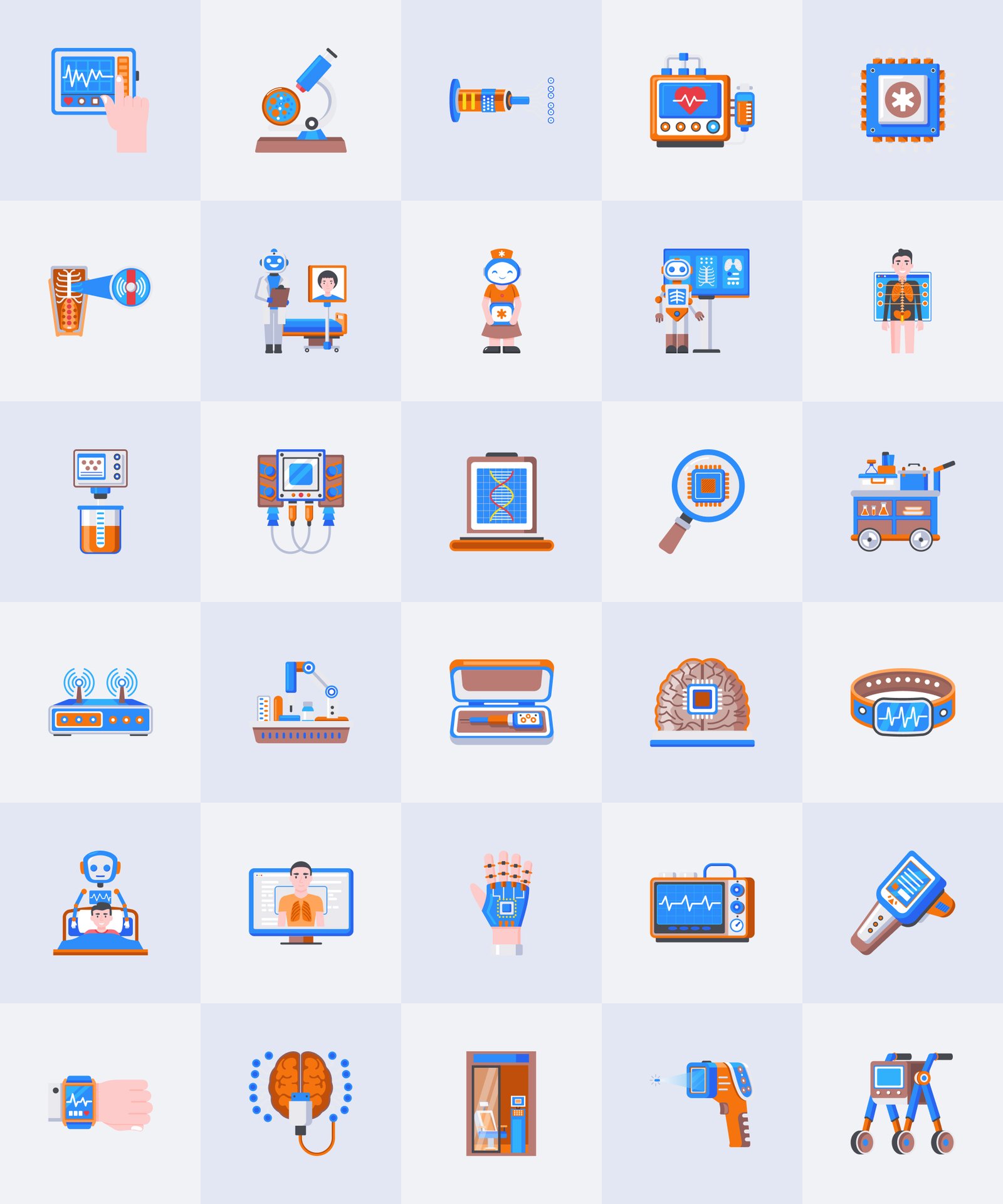 Medical Engineering Icon Set