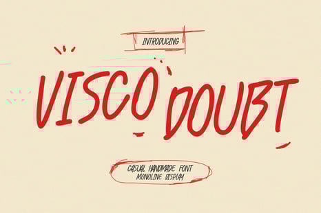 Visco Doubt Casual Handmade Monoline Font - Creative Store