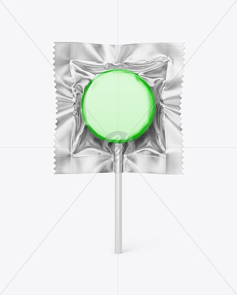 Transparent Lollipop Sachet with Metallic Underlay Mockup