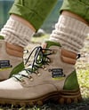 Pair of Hiking Boots on Woman's Legs Mockup
