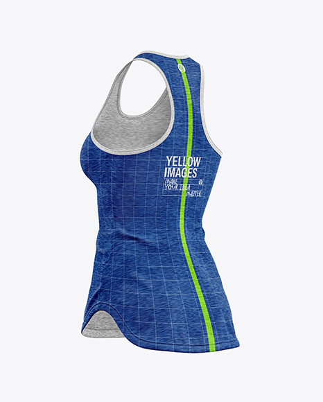 Women's Melange Tank Top Mockup - Half Side View