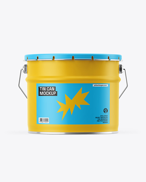 Matte Tin Can w/ Metallic Handle Mockup