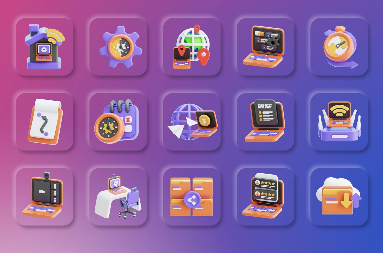 Remote Work 3d Icon