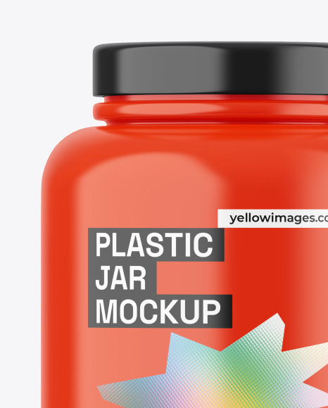 Glossy Protein Jar Mockup