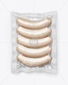 Glossy Plastic Flow-Pack with Sausages Mockup