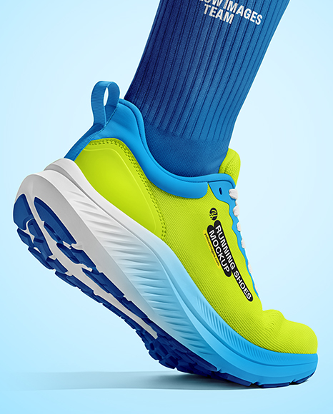Running Shoe on Women's Leg Mockup