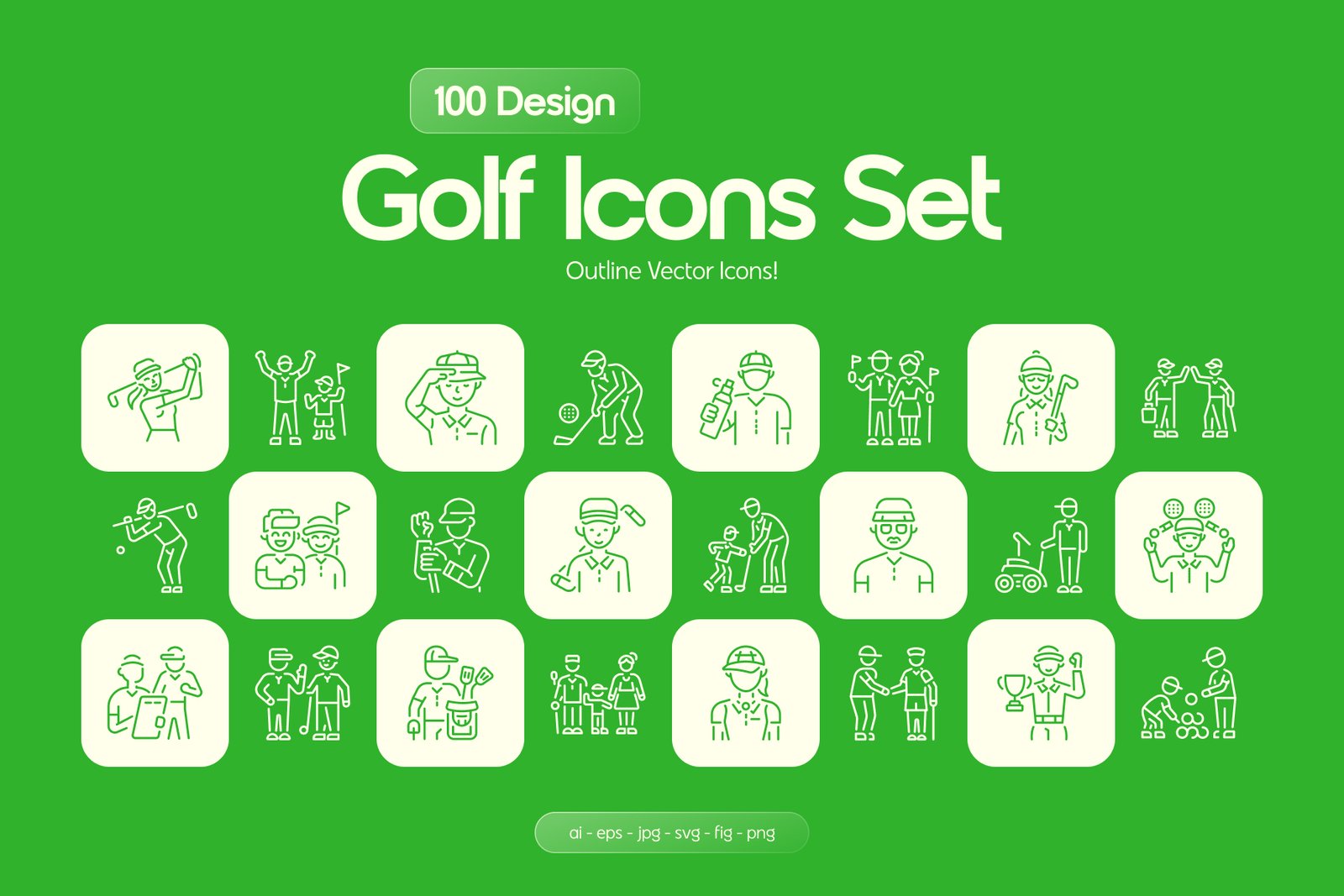 Golf Icons Set