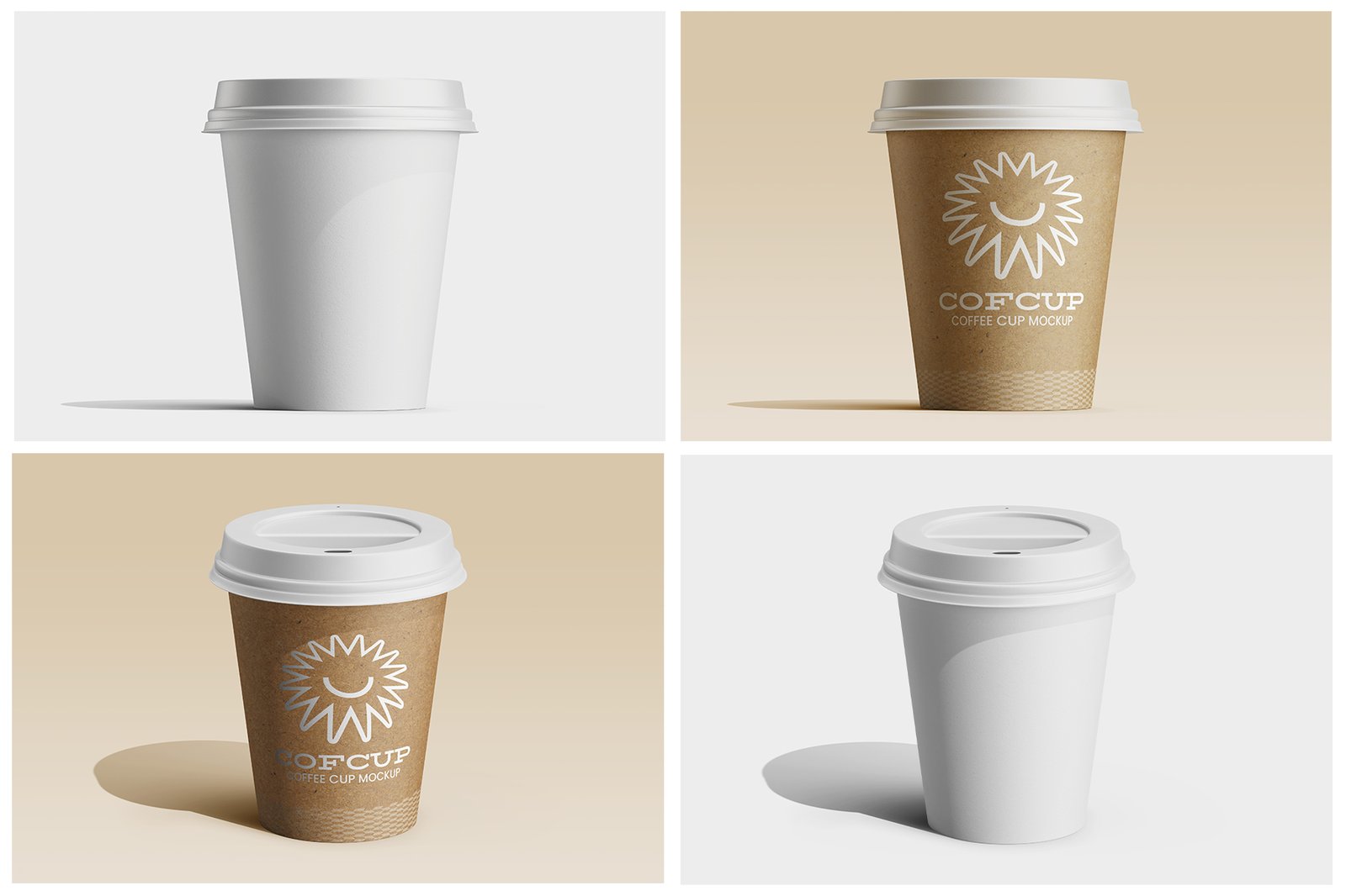 Paper Coffee Drink Cup PSD Mockup Template Set
