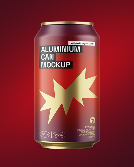 355ml Matte Aluminium Drink Can Mockup