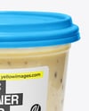 Plastic Container with Clam Chowder Mockup