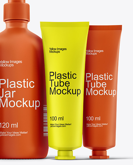 Pump Bottles with Tubes Mockup