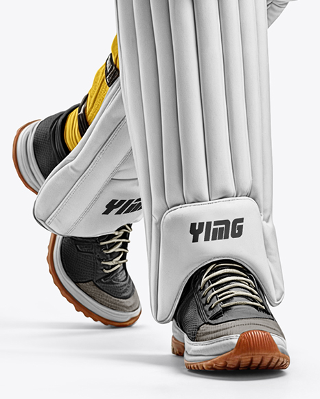 Indian Man Wearing Full Cricket Kit Mockup