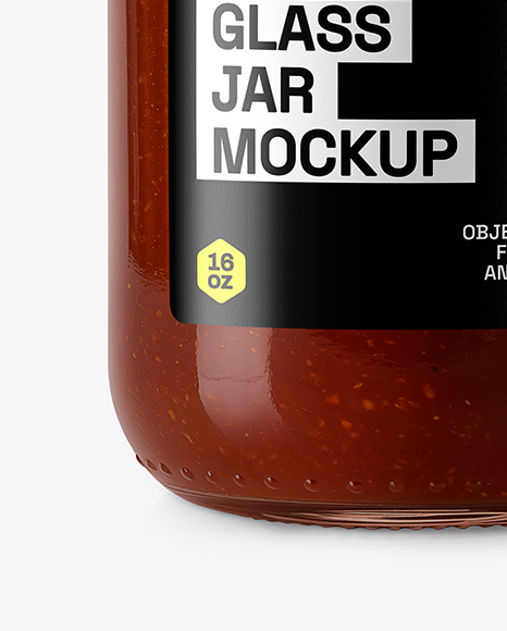 Glass Jar with Barbecue Sauce Mockup