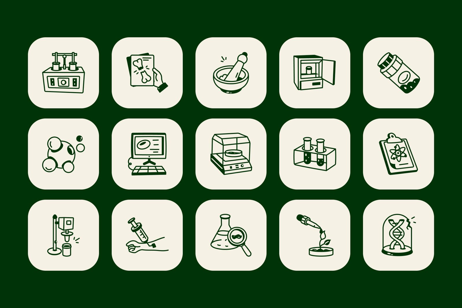 Biotechnology Doodle Icon Set