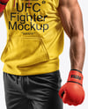 Male UFC Fighter Wearing Sleeveless Hoodie and Shorts Mockups