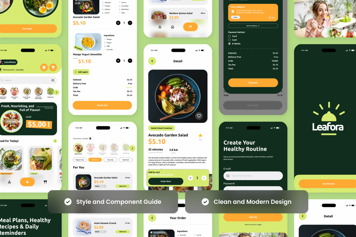 Leafora – Green Living Food App Design Template