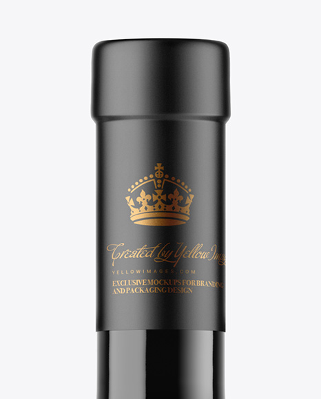 Dark Glass Wine Bottle Mockup