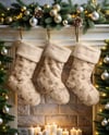 Three Christmas Stockings Mockup