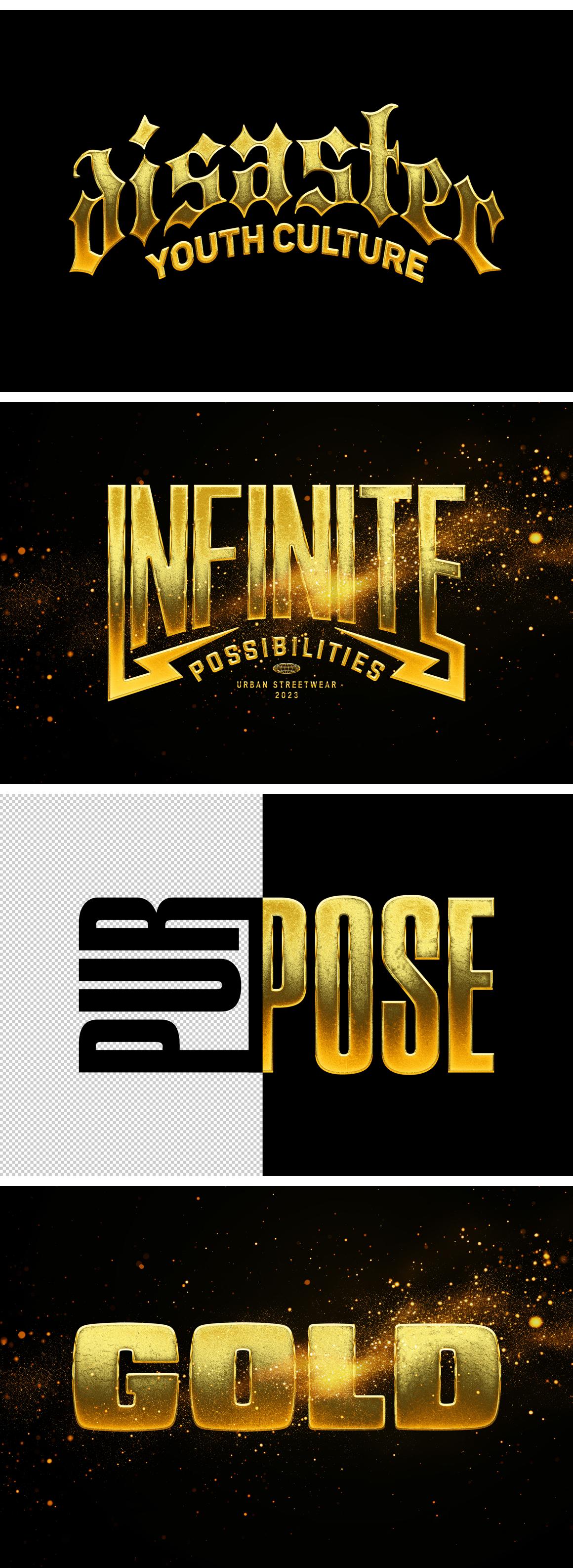 Shining Gold Text &amp; Logo Effect