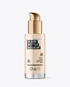 Clear Glass Cosmetic Bottle with Pump Mockup