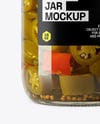 Glass Jar with Pickled Jalapenos Mockup