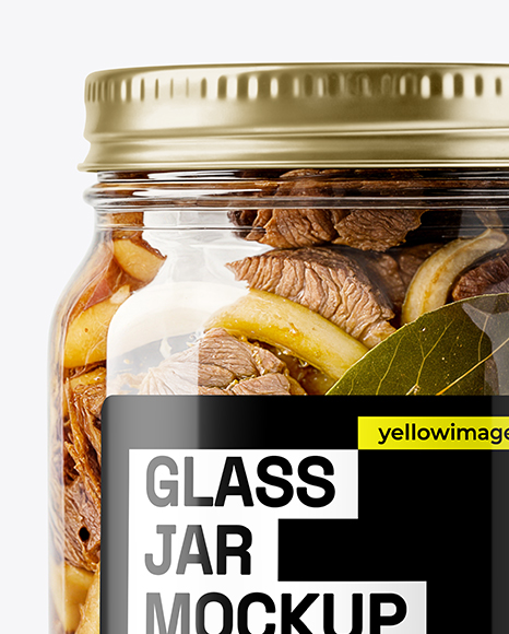 Glass Jar with Canned Stewed Meat Mockup