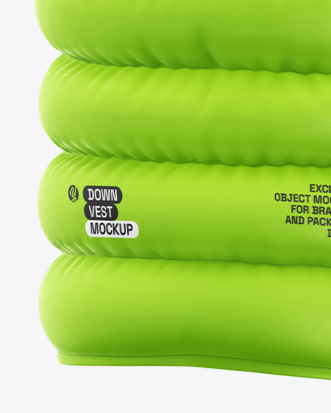 Matte Down Vest Mockup – Back Side View