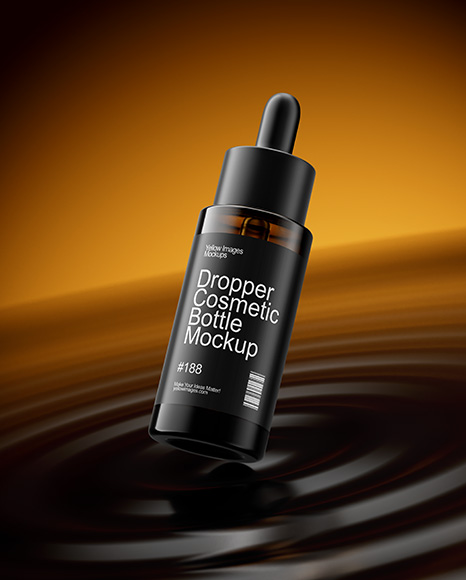 Amber Dropper Bottle Mockup