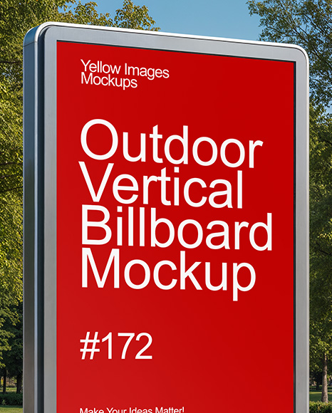 Outdoor Vertical Billboard Mockup