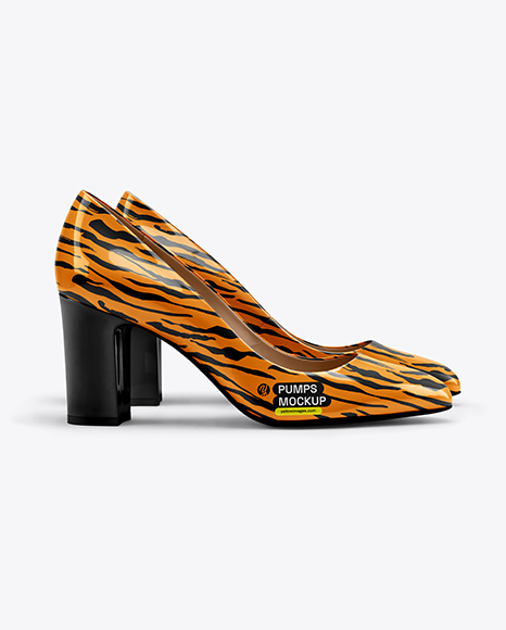 Pair of Block Heel Pumps Mockup - Fashion mockup