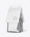 Matte Metallic Package with Paper Label Mockup