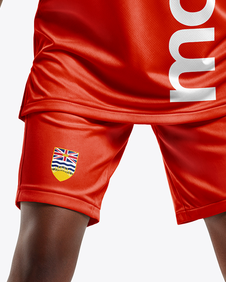 Black Woman Wearing Full Basketball Kit Mockup