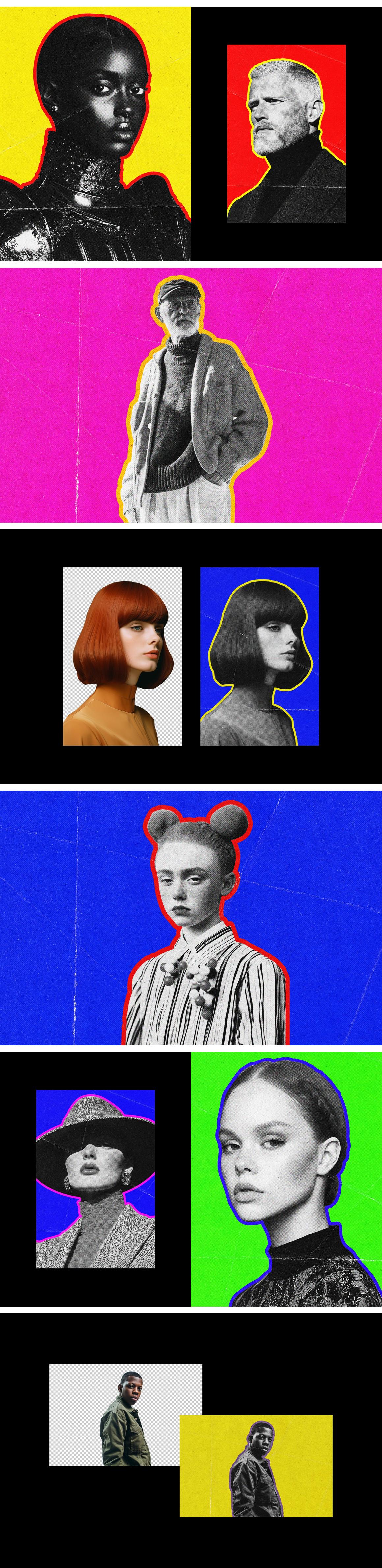 Halftone Outline Photo Effect