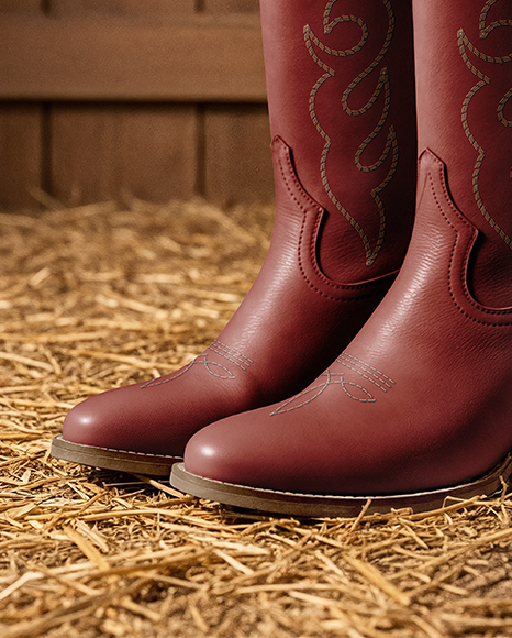 Pair of Women's Cowboy Boots Mockup