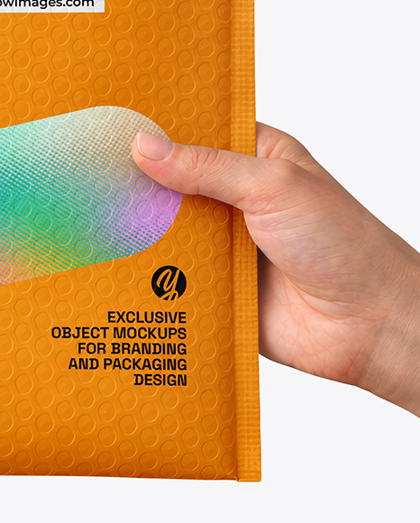 Postage Bag in a Hand Mockup