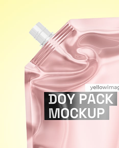 Glossy Metallic Doy Pack Mockup
