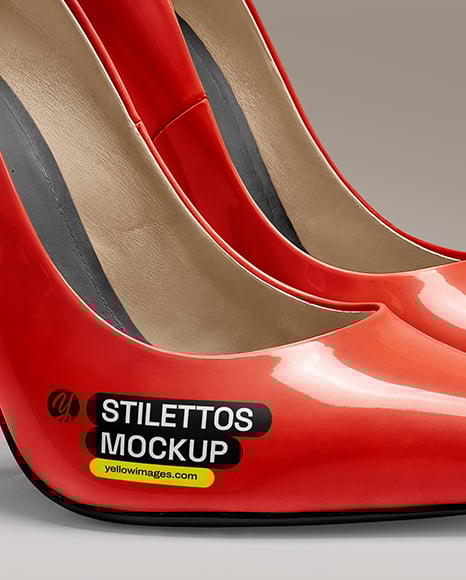 Pair of Glossy Stilettos Mockup