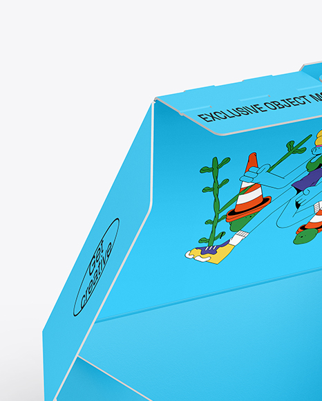 Opened Paper Food Box Mockup