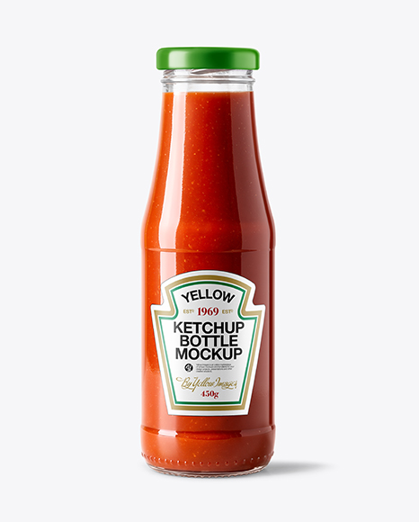 Tomato Ketchup Bottle Mockup - Tomato paste mockup